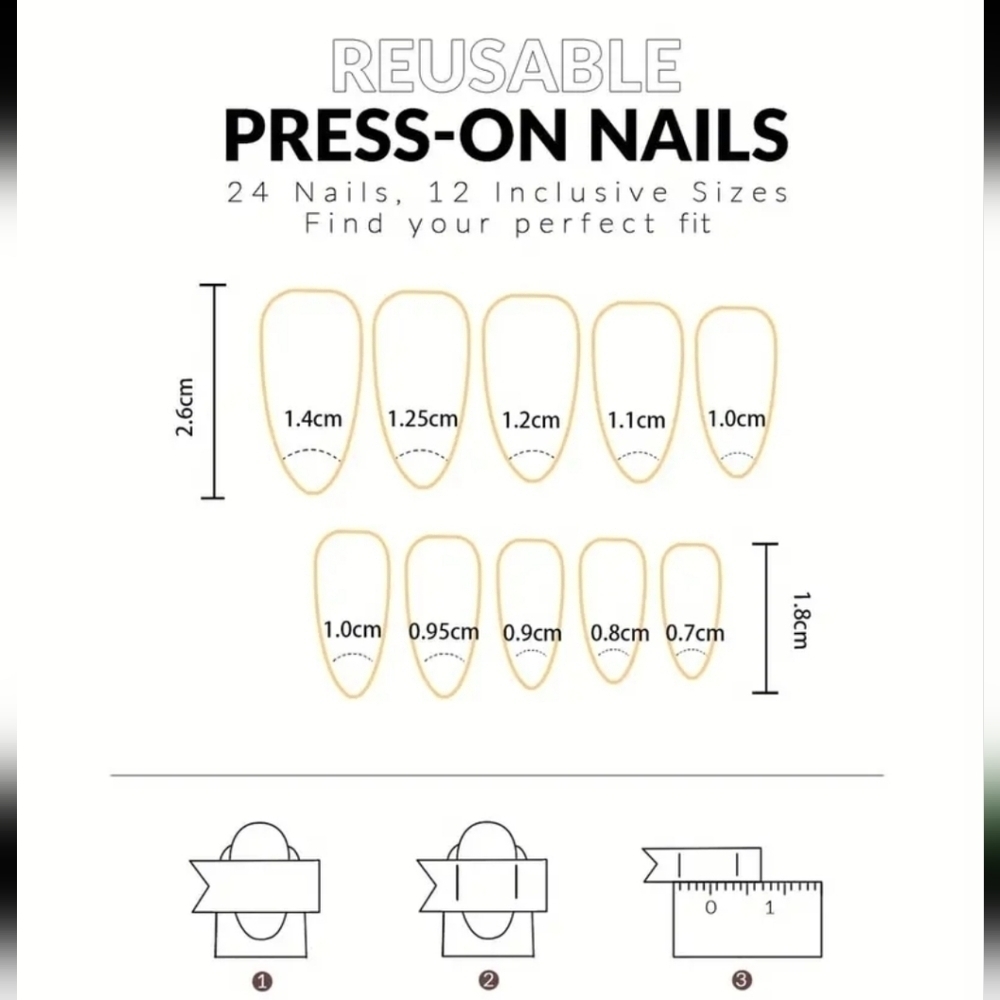 24 Pieces Fake Press On Nails - Picture 5 of 7